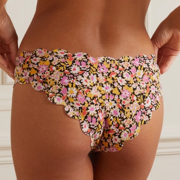 Marysia Pink and Black Floral Reversible Bikini Scalloped - Picture 3 of 15